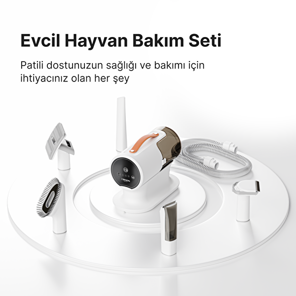 Xenon Smart Kedi Köpek Tüy Bakım Seti 5'i 1 Arada Evcil Hayvan Tıraş Makinesi Filtreli Tüy Toplayıcı X6301
