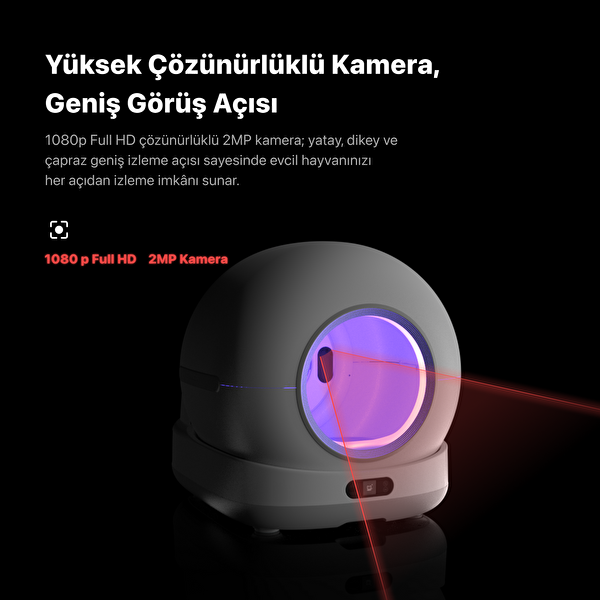 Xenon Smart Akıllı Kameralı Kedi Tuvaleti Çelik Kaseli 4 LT Mama Kabı Akıllı Su Pınarı ve Filtre 4'lü Pet Seti