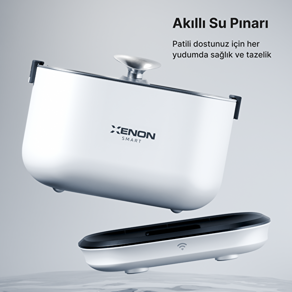 Xenon Smart Akıllı Kameralı Kedi Tuvaleti Çelik Kaseli Mama Kabı Akıllı Su Pınarı ve Filtre 4'lü Pet Seti