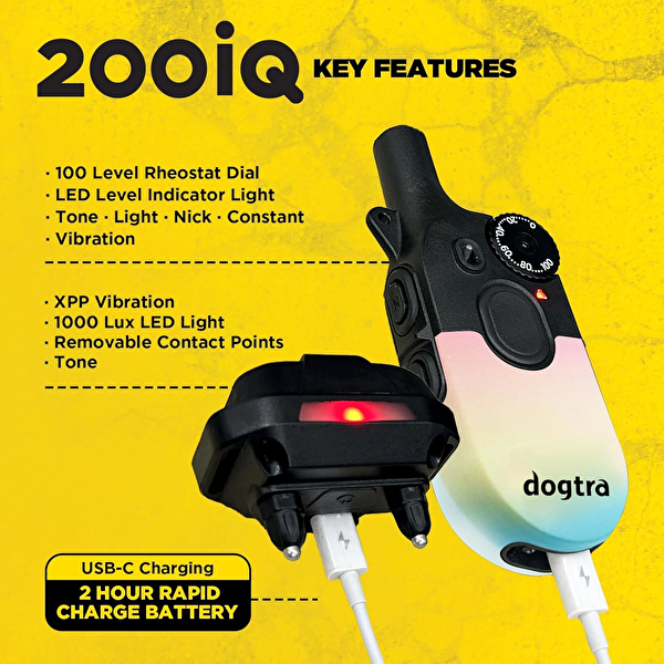 Dogtra 200iQ Uzaktan Eğitim E-Tasması 4.5+ KG Köpekler - Gün Batımı