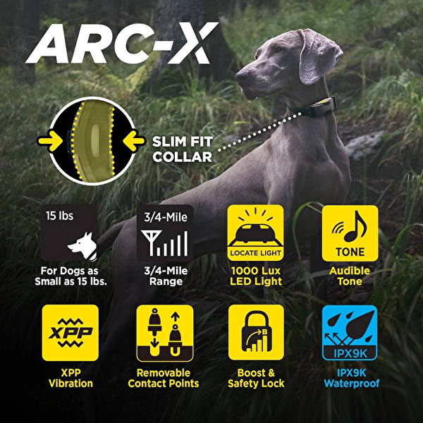 Dogtra ARC-X E-Collar Eğitimi Tasması - 34 Mil 7.5+ KG Köpekler