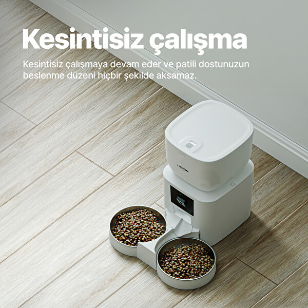 Xenon Smart Akıllı Kedi Tuvaleti Çift Hazneli Mama Kabı Sessiz Çelik Su Pınarı Yedek Filtre Pet Seti