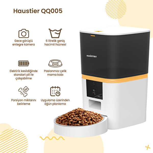 Haustier Akıllı Otomatik Kedi Tuvaleti Akıllı Mama Kabı 2'li Set CB001G-QQ005B