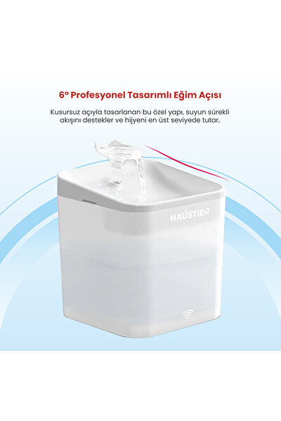 Haustier WF004 Akıllı Kedi Su Sebili - UV Su Filtrelemeli Smart Wifi APP