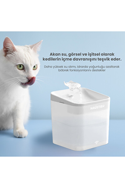 Haustier WF004 Akıllı Kedi Su Sebili - UV Su Filtrelemeli Smart Wifi APP