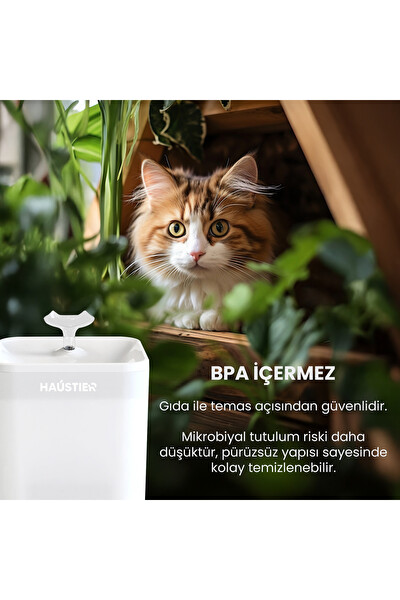 Haustier WF004 Akıllı Kedi Su Sebili - UV Su Filtrelemeli Smart Wifi APP