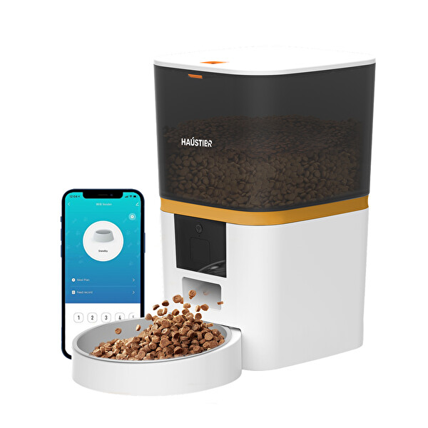 Haustier QQ003 Akıllı Kedi Köpek Otomatik Mama Kabı Beyaz