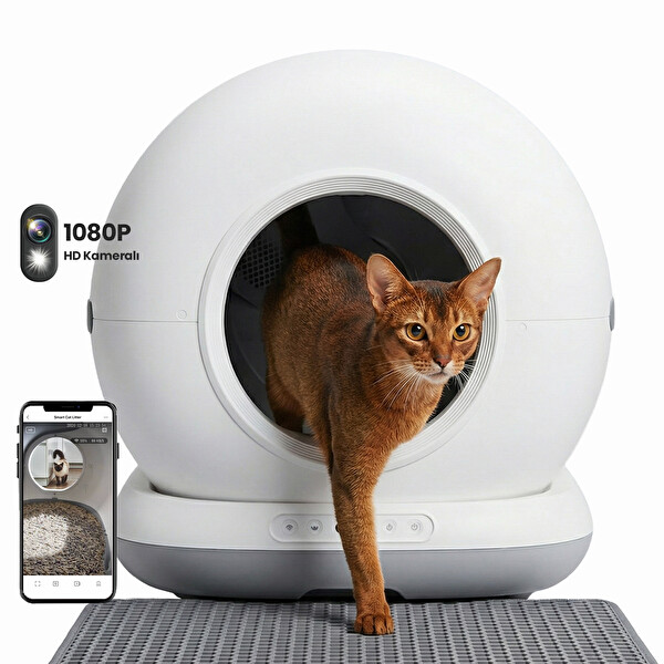 Haustier CB002 Kameralı APP ile Kontrol Akıllı Otomatik Kedi Tuvaleti