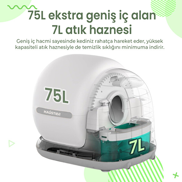 Haustier CB002 Kameralı APP ile Kontrol Akıllı Otomatik Kedi Tuvaleti