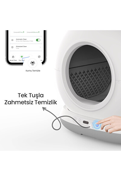 Haustier CB002 Kameralı APP ile Kontrol Akıllı Otomatik Kedi Tuvaleti