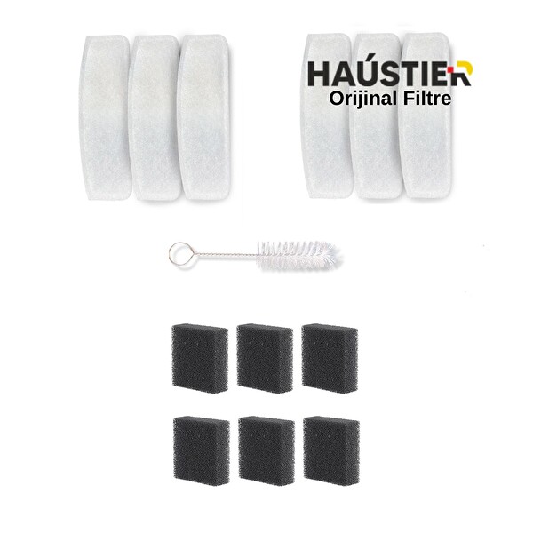 Haustier WF007L Otomatik Kedi Su Sebili Uyumlu - Su Sebili Filtre Seti - 6 Adet