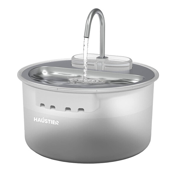 Haustier WF009LS Otomatik Kedi Su Çeşmesi 4 LT Çelik Üst Tabla BPA İçermez