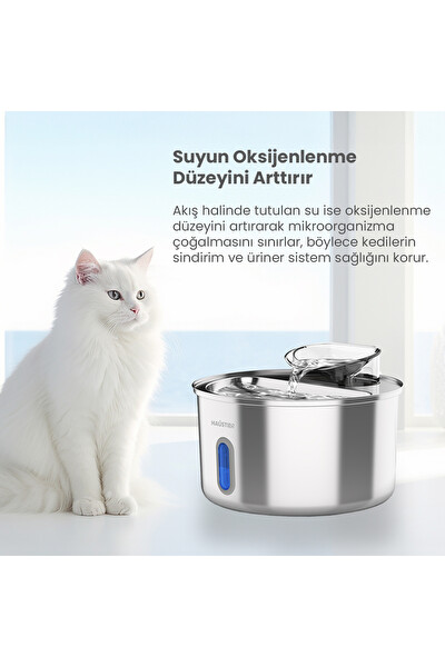 Haustier Akıllı Mama Kabı - Kedi Su Sebili 2'li Kameralı Set ( PF05S - WF009L-W )