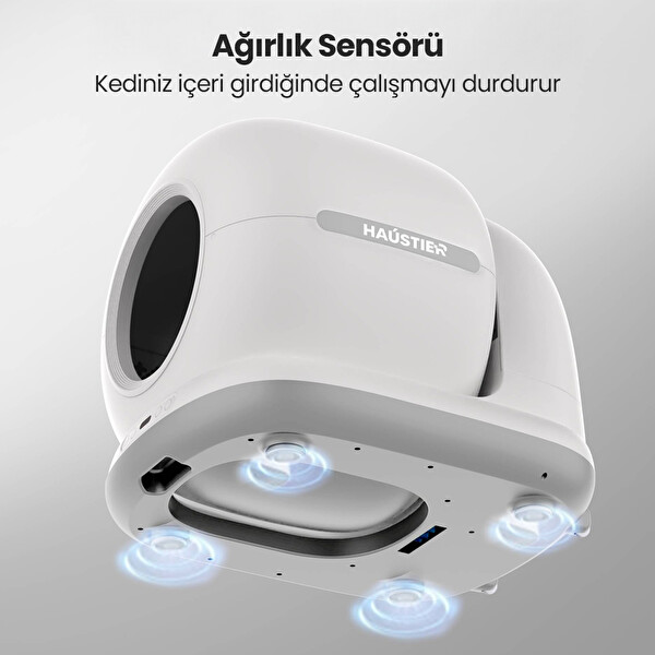 Haustier Akıllı Otomatik Kedi Tuvaleti - Akıllı Mama Kabı - Kedi Su Sebili 3'lü Set (CB002G - QQ005B - WF007L)