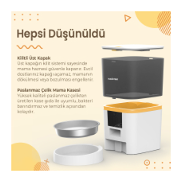 Haustier Akıllı Otomatik Kedi Tuvaleti - Akıllı Mama Kabı 2'li Set ( CB001G - QQ003B )