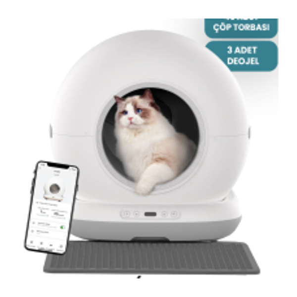Haustier Akıllı Otomatik Kedi Tuvaleti - Akıllı Mama Kabı 2'li Set ( CB001G - QQ003B )