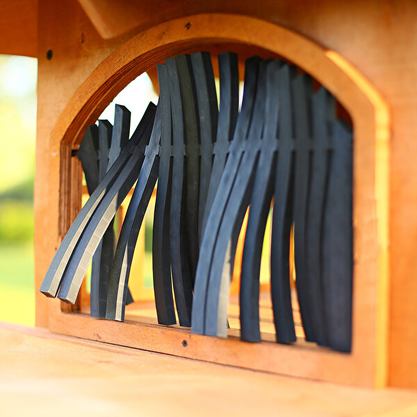 Mandu Ahşap 4 Katlı Teraslı Kedi Evi (Tırmalama - Mama Kaplı)