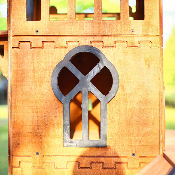 Mandu Ahşap 4 Katlı Teraslı Kedi Evi (Tırmalama - Mama Kaplı)