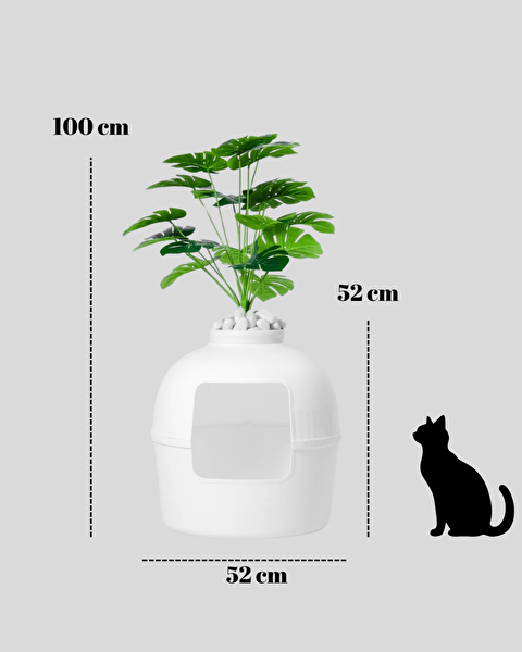 Reyo Dekorapet Dekoratif Kedi Tuvaleti - Beyaz