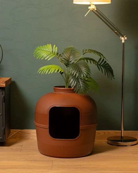 Reyo Dekorapet Dekoratif Kedi Tuvaleti - Kahverengi