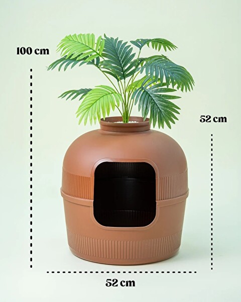 Reyo Dekorapet Dekoratif Kedi Tuvaleti - Kahverengi