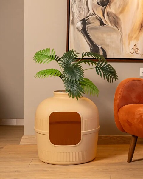 Reyo Dekorapet Dekoratif Kedi Tuvaleti - Latte