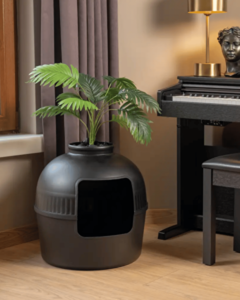 Reyo Dekorapet Dekoratif Kedi Tuvaleti - Siyah