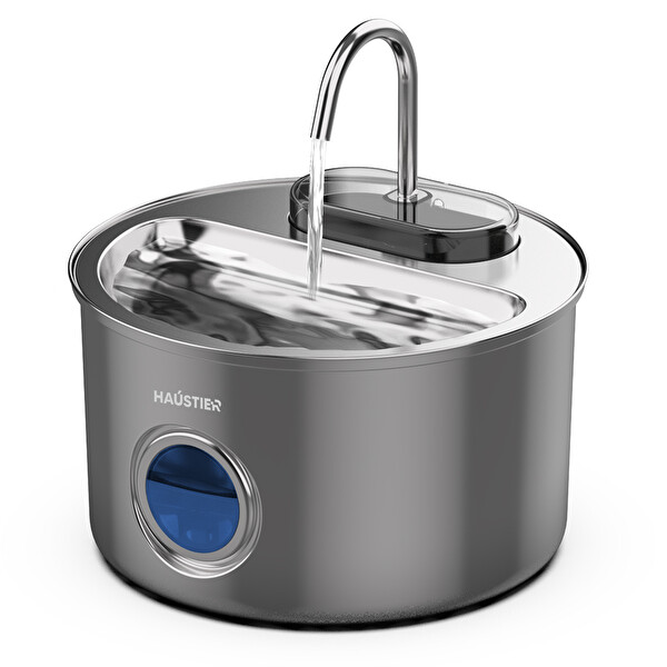 Haustier WF009LS-M Otomatik Kedi Su Pınarı 3.5 Lt Paslanmaz Çelik Kedi Su Sebili