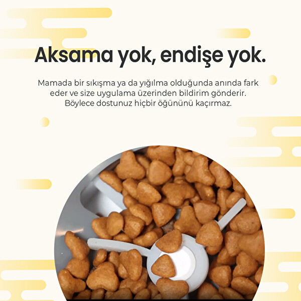 Haustier PF02 Beyaz Akıllı Kedi Köpek Otomatik Mama Kabı Tuya App Wifi Uzaktan Kontrol 4 Lt Hazne Metal Kase