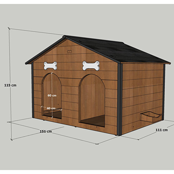 Mandu Isı Yalıtımlı 2 Bölmeli Köpek Kulübesi