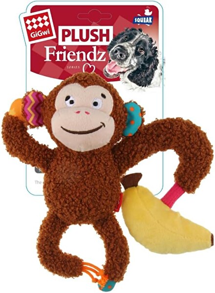 GiGwi Plush Friendz Sesli Maymun Peluş Köpek Oyuncağı 6796