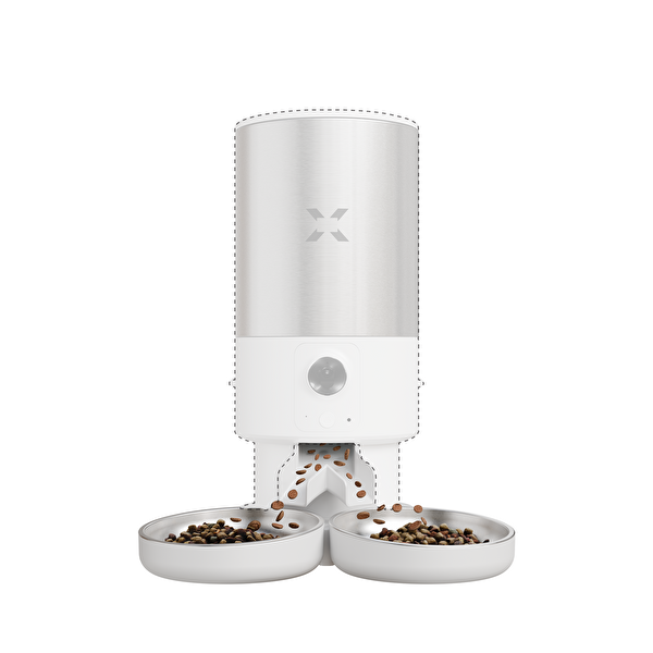 Xenon Smart Kameralı Çift Kase Kiti Paslanmaz Çelik 5 L BPA Free Sesli Görüş Destekli Akıllı Mama Kabı