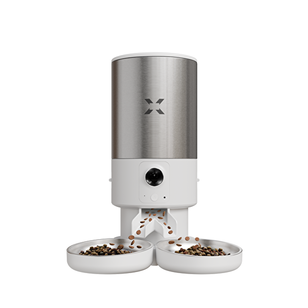 Xenon Smart Kameralı Çift Kase Kiti Paslanmaz Çelik 5 L BPA Free Sesli Görüş Destekli Akıllı Mama Kabı