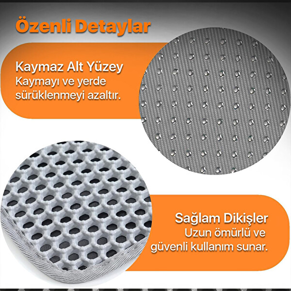 UBPet Elekli Hazneli Kedi Kumu Paspası - Tüm Kedi Tuvaletleri ile Uyumlu Yıkanabilir