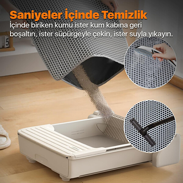 UBPet Elekli Hazneli Kedi Kumu Paspası - Tüm Kedi Tuvaletleri ile Uyumlu Yıkanabilir