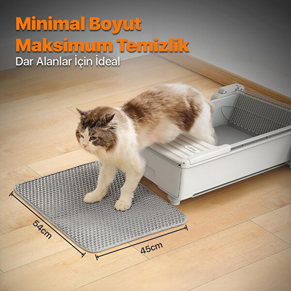 UBPet Elekli Hazneli Kedi Kumu Paspası - Tüm Kedi Tuvaletleri ile Uyumlu Yıkanabilir