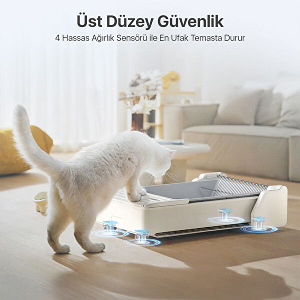 UBPet Ucat C31 Mobil Uygulama Kontrollü Otomatik Temizleme 38 dB Sessiz Açık Tasarımlı Akıllı Otomatik Kedi Tuvaleti