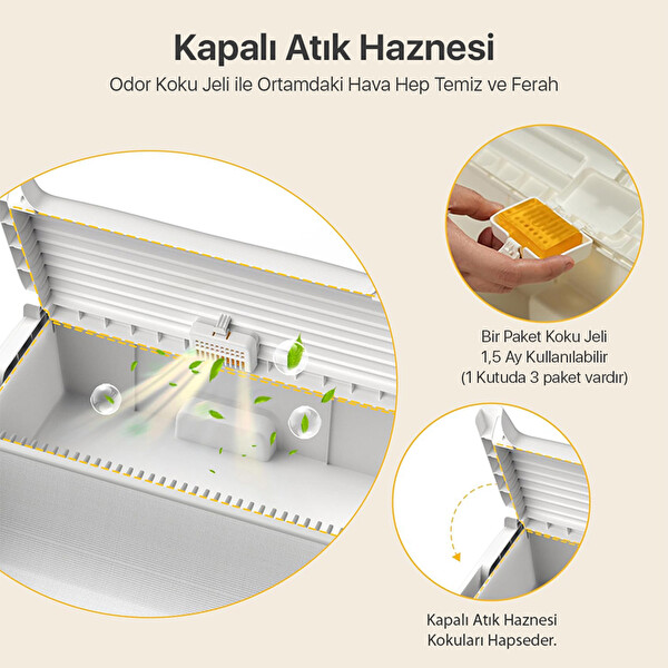 UBPet Ucat C31 Mobil Uygulama Kontrollü Otomatik Temizleme 38 dB Sessiz Açık Tasarımlı Akıllı Otomatik Kedi Tuvaleti