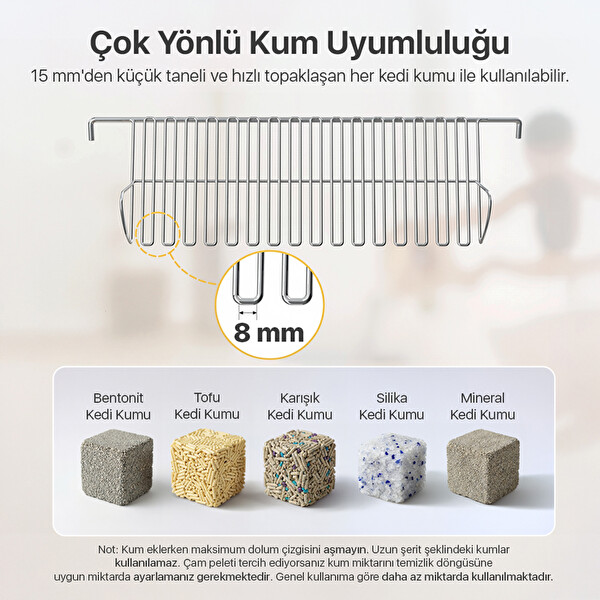 UBPet Ucat C31 Mobil Uygulama Kontrollü Otomatik Temizleme 38 dB Sessiz Açık Tasarımlı Akıllı Otomatik Kedi Tuvaleti