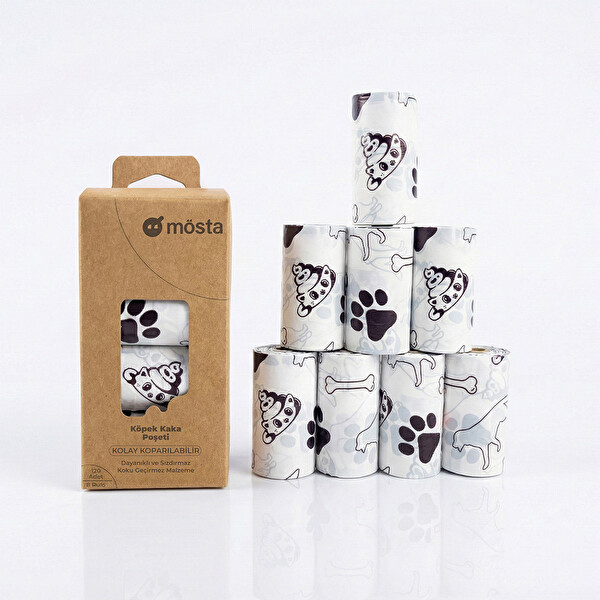 UBPet Köpek Kaka Poşeti Kokulu 120 Adet 8'li Rulo