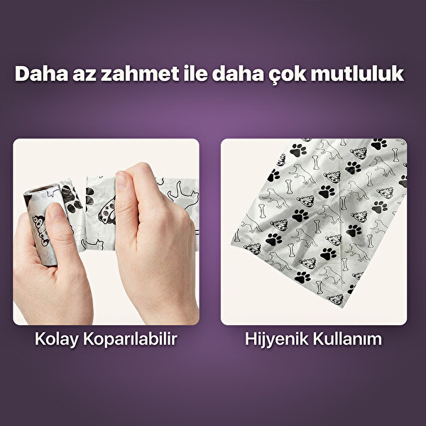 UBPet Köpek Kaka Poşeti Kokulu 120 Adet 8'li Rulo