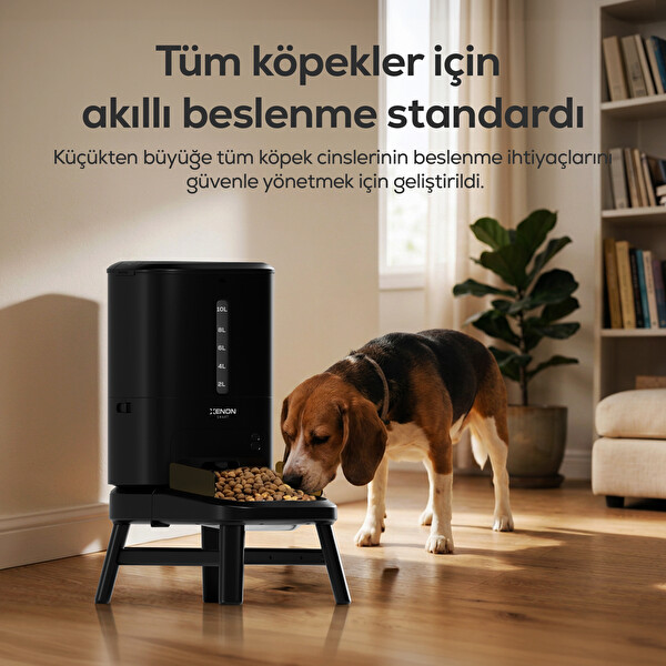Xenon Smart X8630 15 L Mobil Kontrol Büyük Taneli Mama Uyumlu Yükseklik Ayarlı Akıllı Köpek Mama Kabı