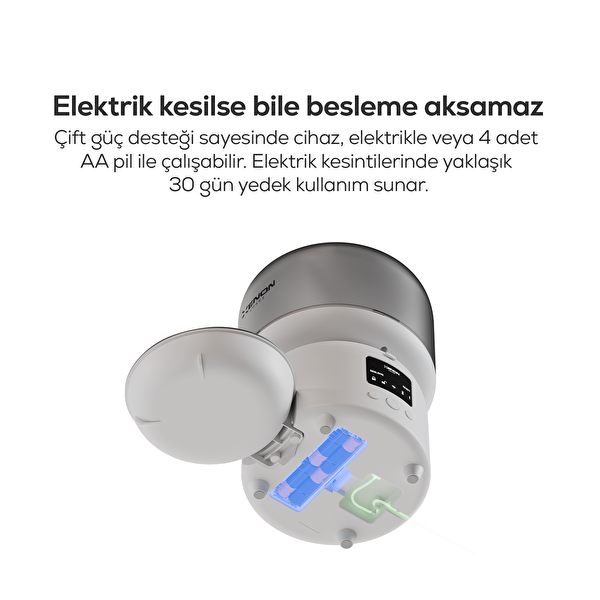 Xenon Smart X8613 3L Mobil Kontrol Paslanmaz Çelik Kase Çift Güç Destekli Akıllı Mama Kabı