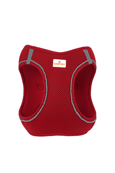 Gobypet Kediler Ve Köpekler İçin Rahat Dayanıklı Kırmızı Göğüs Tasması XL