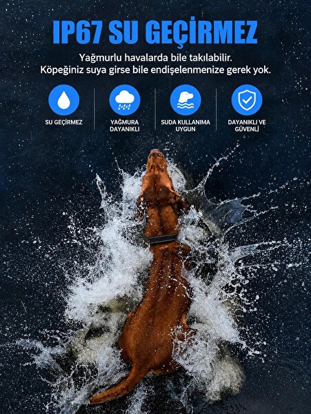Valkyrie Köpek Havlama Önleyici Tasma Şarjlı Titreşim ve Ses Uyarılı IP67 Su Geçirmez Eğitim Tasması