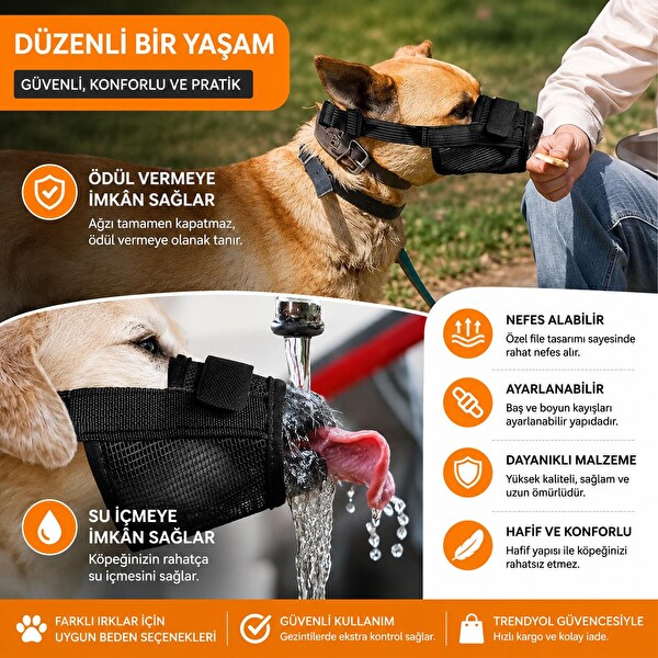 Valkyrie XL Beden Nefes Alabilir Fileli Ayarlanabilir Isırma Önleyici Yumuşak Siyah Köpek Ağızlığı