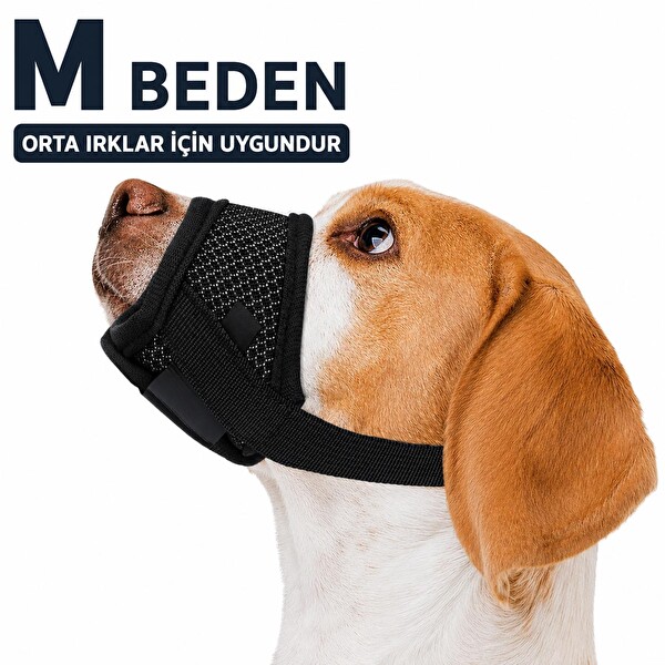 Valkyrie Fileli Nefes Alabilen Ayarlanabilir Cırtlı Güvenli Köpek Ağızlığı M Beden