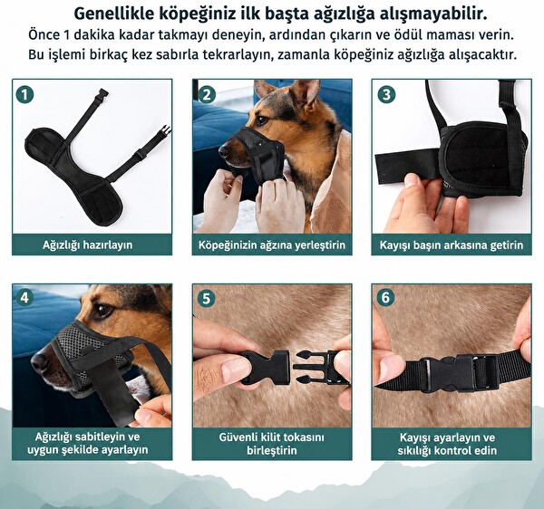 Valkyrie S Beden Köpek Ağızlığı Fileli Nefes Alabilen Ayarlanabilir Cırtlı Güvenli Köpek Ağızlığı