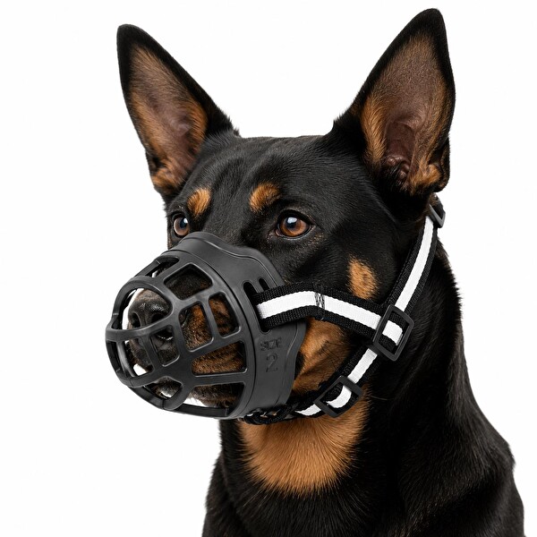 Valkyrie Orta Irk için 10-17 KG Küçük Ayarlanabilir Nefes Alabilir Plastik Köpek Ağızlığı Beden:2