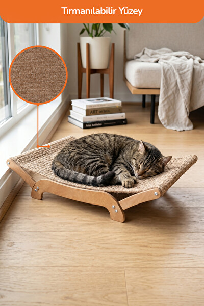 Gobypet Kediler İçin Tırmalanabilir Sisal Halı Özellikli Konforlu Kedi Yatağı 6075